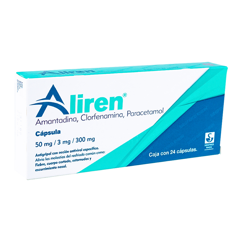 ALIREN AMANTADINA/CLORFENAMINA/PARACETAMOL 24 CAP 50mg/3mg/300mg