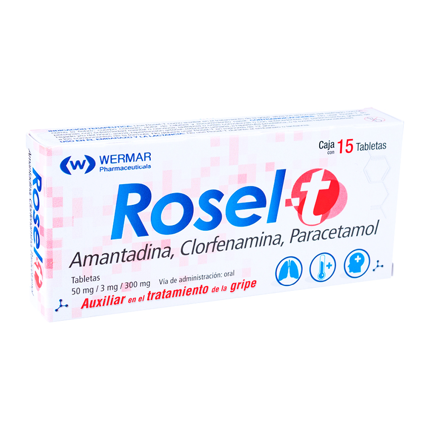 ROSEL-T AMANTADINA/CLORFENAMINA/PARACETAMOL 15 TAB 50MG/3MG/300MG