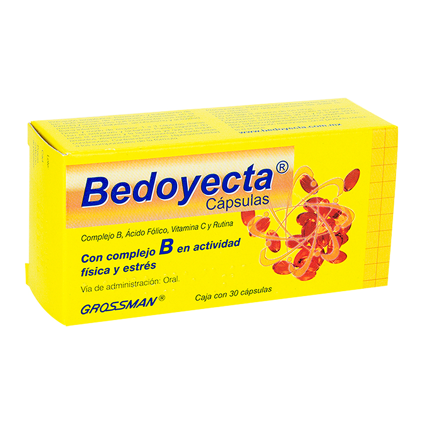 BEDOYECTA COMPLEJO B/ACIDO FOLICO/VITAMINA C 30 CAP 100mg/0.500mg/36mg/5mg